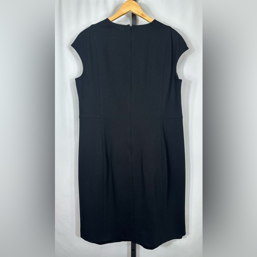 Akris Punto Cap-Sleeve Zip-Front Seamed Dress Black Women’s US Size 16 - Picture 8 of 12